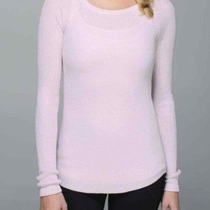 GIFT - Lululemon Cabin Yogi Long Sleeve - Neutral Blush/Heather white Size 6